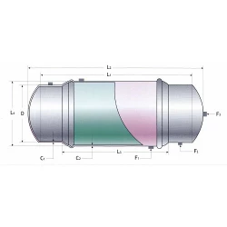 DamaTajhiz Horizontal coiled hot water source 2000 liters