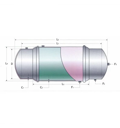 DamaTajhiz Horizontal coiled hot water source 2000 liters