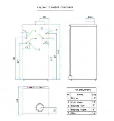 Chauffagekar Gaseous Floor-standing Heating Boiler Package P5