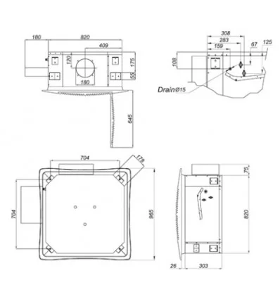 فن کویل کاستی چهار طرفه تهویه اوشان مدل CF-1200