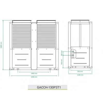 چیلر مدولار گرین 37 تن تبرید مدل GACCH130P3T1