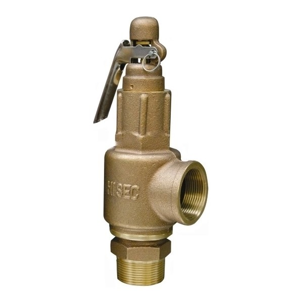 Hisec Lever brass safety valve 10 bar 