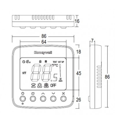 Honeywell digital thermostat Model TF228WN