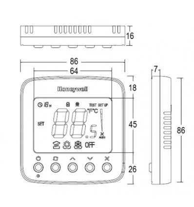 Honeywell digital thermostat Model TF228WN