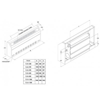 Tahvieh Diagonal Floor-mounted Fan Coil Unit FLN-200