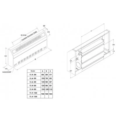 فن کویل زمینی مورب زن تهویه مدل FLN-200