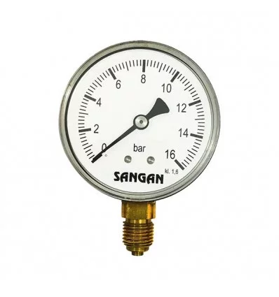 Sangan Sanat all brass manometer vertical 6 cm plate model PG1/A