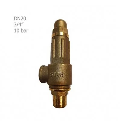 Simple brass star safety valve 10 BAR 3/4"