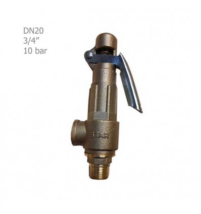 Lever brass star safety valve 10 Bar "3/4