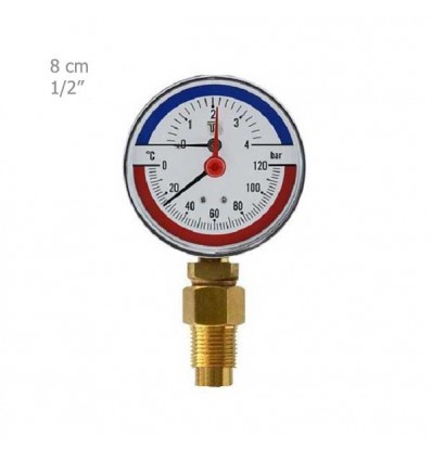 Thermometer Manometer TG Plate 8 CM Vertically