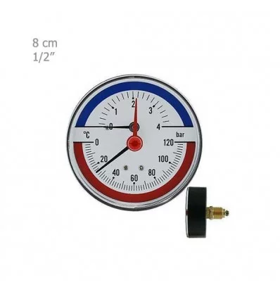 Thermometer Manometer TG Plate 8 CM Horizontally