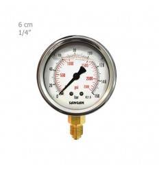 Sangan Sanat brass manometer vertical 6 cm plate model PG4/A