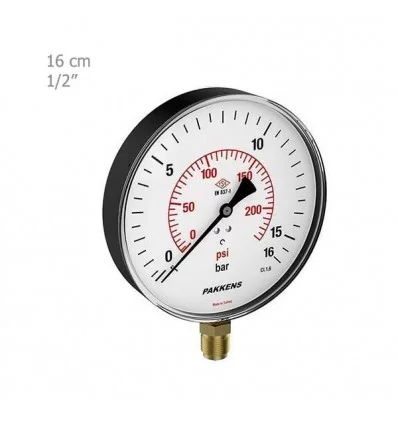 Pakkens Manometer Vertically Dry Plate 16 Cm