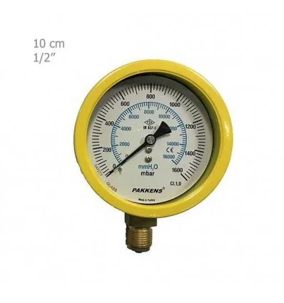 Pakkens Mili Bar Manometer Steel Vertically Dry Plate 10 Cm