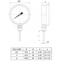 Thermometer Full Steel TG Plate 6 CM Vertically TB310