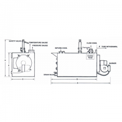 Hararat Gostar Wetback 3-Pass Steel Hot Water Boiler