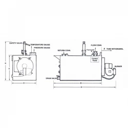 Hararat Gostar Wetback 3-Pass Steel Hot Water Boiler