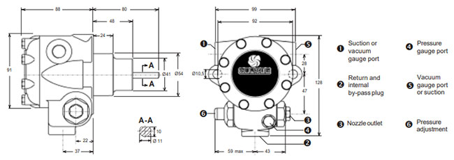 dimensions of diesel pump E7 1001