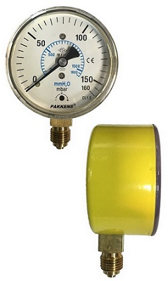 Pakkens dry vertical millibar manometer with a 6 cm screen with different ranges of pressure measurement (-60 to 1000 millibar), which includes 11 different manometer models, is one of the most widely used pressure measuring equipment produced by the Pakkens company in Turkey. The Beckens millibar manometer is a type of high precision pressure gauge that, as the name suggests, is used to measure low pressures (less than 1000 millibars). In general, millimeter manometers have high sensitivity and accuracy in measuring the pressure of different systems due to the use of a diaphragm mechanism. Pickens millimeter manometers are among the best and highest quality pressure measuring tools with industrial use, which conform to global standards in two dry and oil models, vertically (connection from below) and horizontal (connection from the back) with variety in size and Plate diameter (6 to 16 cm) and various working pressures are produced and supplied.