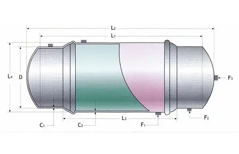 Schematic of the Damatajhiz horizontal double-walled storage tank