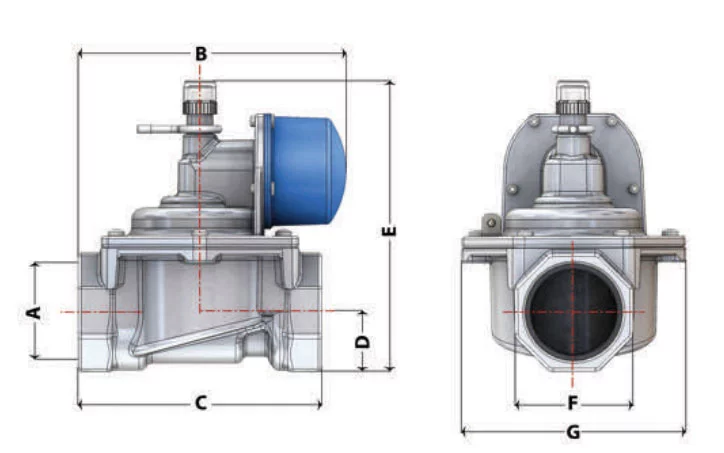 features of Earthquake sensitive valve Eska threaded 1"