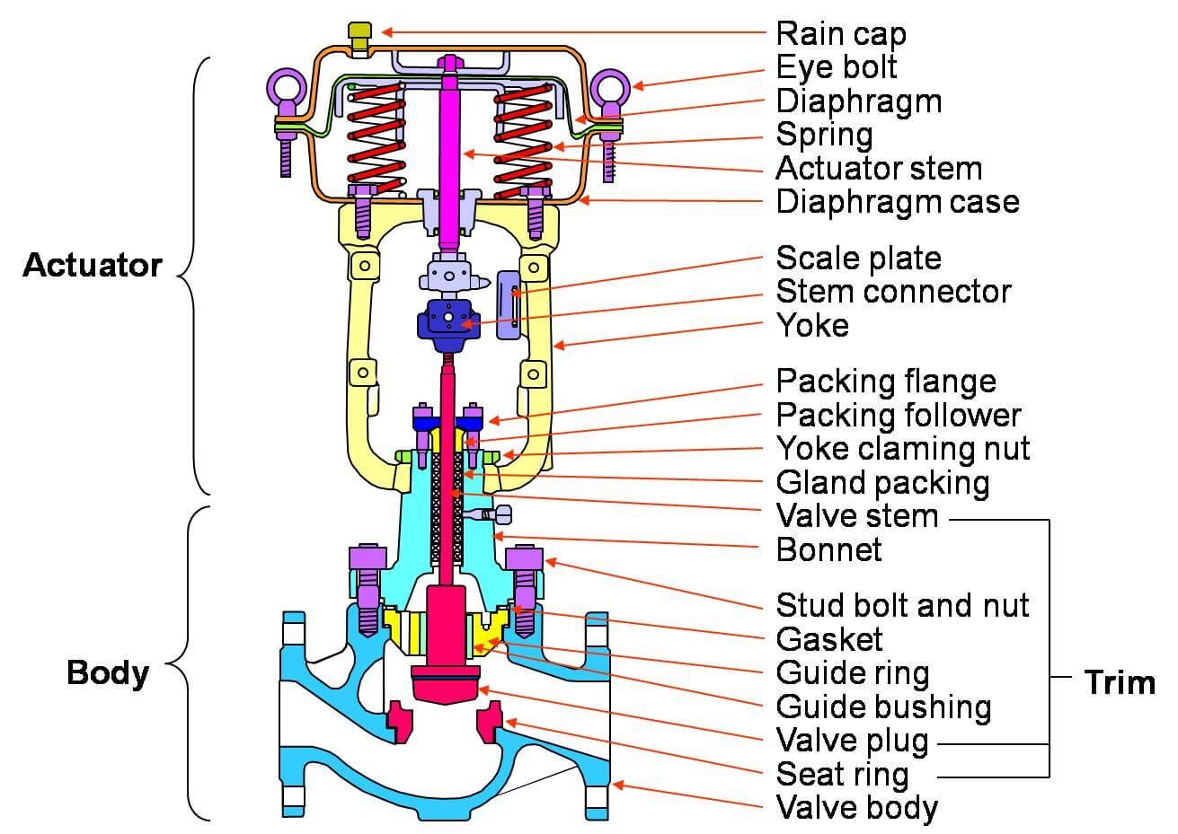 Components of motor valve