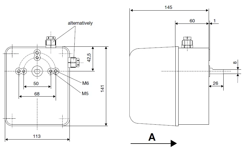 ابعاد موتور دمپر هانیول - کانکترون LKS 310 25