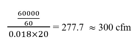 The formula for optimal calculation of the capacity of the fan coil 2