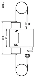 Dimensions of Danfoss pressure switch (oil pressure switch) model MP55