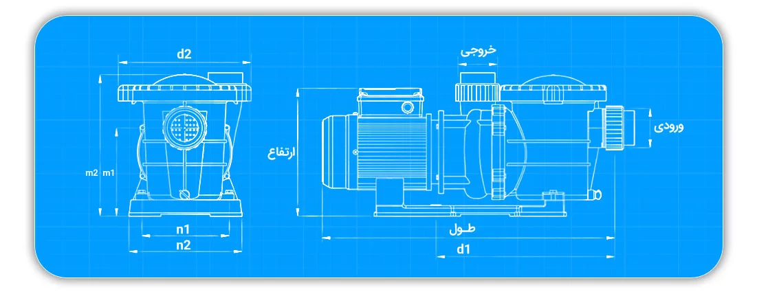 پمپ استخر 1 اسب نوید موتور STP200