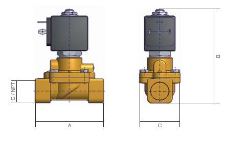 Parker water solenoid valve 7321 size "3/4