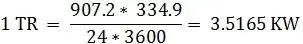 Mini chiller capacity calculation formula