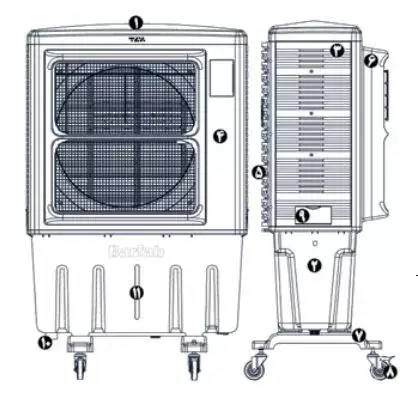 اجزای کولر آبی پرتابل برفاب مدل BFO-5