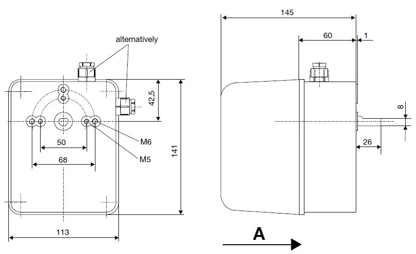 ابعاد موتور دمپر هانیول - کانکترون LKS 310 25