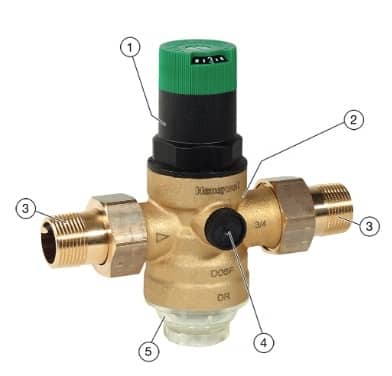 Honeywell pressure reducing valve with filter model D06F-1/2