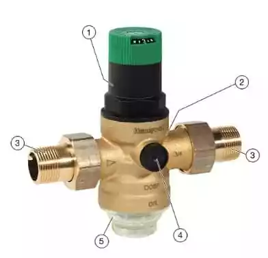 Honeywell pressure reducing valve with filter model D06F-2