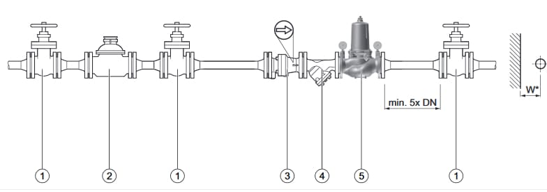 Honeywell flange pressure reducing model D15S-65 diagram