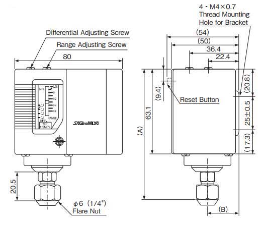 SAGINOMIYA pressure switch model SNS-C106X