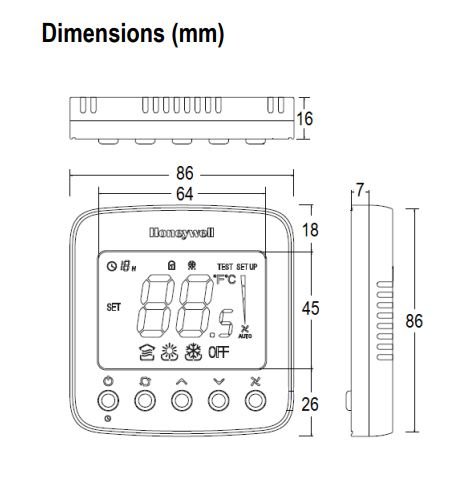 Honeywell digital thermostat Model TF228WN