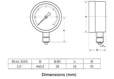 Manometer TG Vertical Dry Plate 6 CM