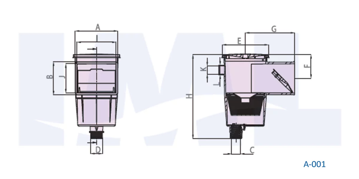 نقشه اسکیمر استخر IML مدل A-001